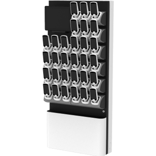 Slim Cradle-wall produktbild som visar produkten framifrån. Produkten är vit och svart.